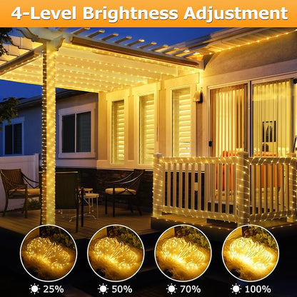 OMIKA 132FT 400LED Rope Lights Outdoor String Light, 24 RGB Colors + Warm White Waterproof Starry Fairy Lights Plug in for Indoor Home Bedroom, Outside Patio Garden Pastel Easter Party Decororations