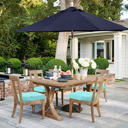 Topotdor Outdoor Chair Cushions Set of 2, 17"x16"x2" Waterproof Patio Chair Cushions for Outdoor Furniture, Round Corner Outdoor Seat Cushions Color Fastness Chair Pads with Ties, Teal