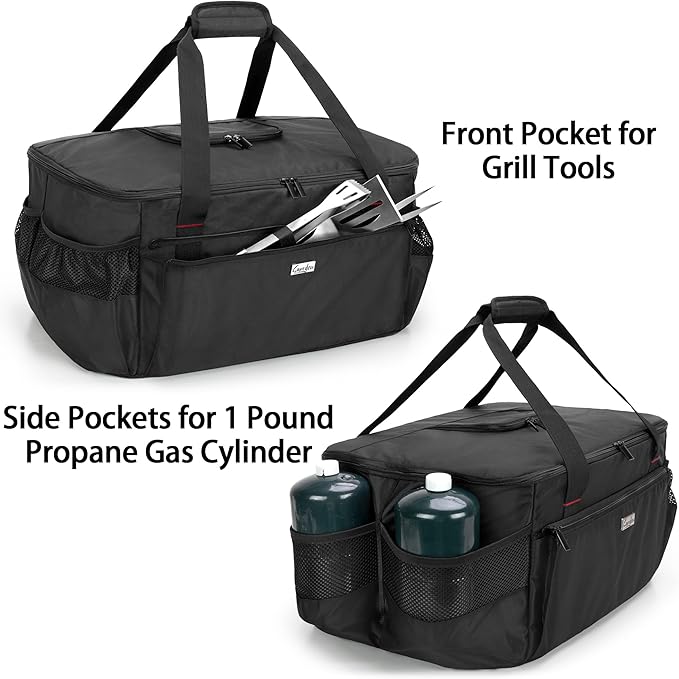 samdew Outdoor Grill Cover Compatible with Weber 121020 Go-Anywhere Charcoal Grill, Portable Grill Storage Carry Bag Compatible with Weber 1141001 Go-Anywhere Gas Grill, Bag Only (Patented Design)