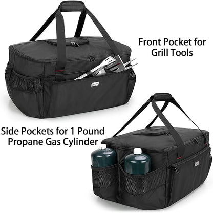 samdew Outdoor Grill Cover Compatible with Weber 121020 Go-Anywhere Charcoal Grill, Portable Grill Storage Carry Bag Compatible with Weber 1141001 Go-Anywhere Gas Grill, Bag Only (Patented Design)