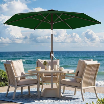 AreShark 7.5FT Patio Umbrella Table Market Umbrella w/Tilt and Crank, Heavy-Duty Outdoor Umbrellas for Pool, Deck, Garden and Backyard, Dark Green