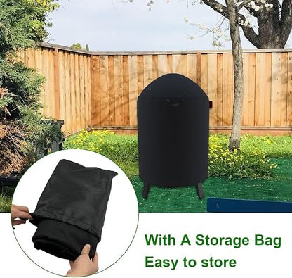 Round Smoker Cover Fits Grill Boss, SUNLIFER 20.5" Vertical Smoker,Pit Barrel Cooker Co 18.5" Smoker, Charbroil The Big Easy TRU-Infrared Smoker, Kamado Joe Classic Joe Series II 18" Grill 25"D x 35"H