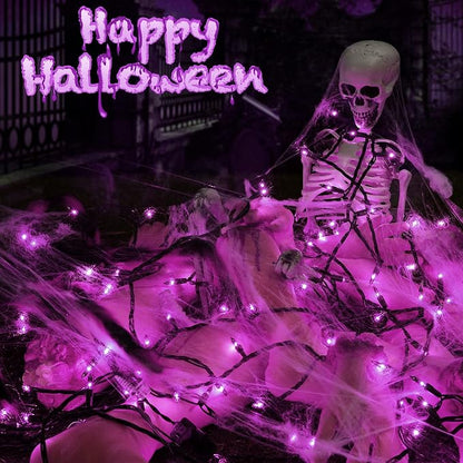 Toodour Purple Halloween Lights, 25ft 100 Count Incandescent String Lights | UL Certified Connectable Mini Bulbs Purple Lights for Home, Garden, Porch, Yard, Patio, Party, Indoor Halloween Decoration