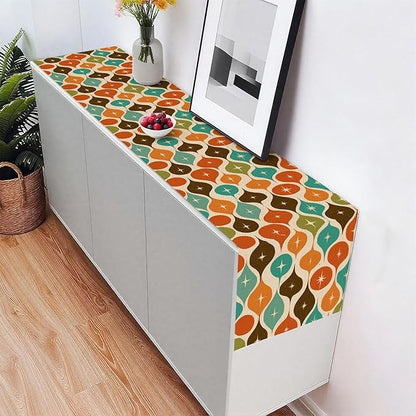 Mid Century Table Runner,Dining Decor for Kitchen Coffee Table Family Dinners Holiday Parties Wedding Events Decor(13x72 inch)