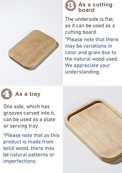 CAMPINGMOON Mess Tin Cutting Board 7.2'' x 4.8'' Wooden Cooking Cutting Plate Coaster Pot Holder YM-2013