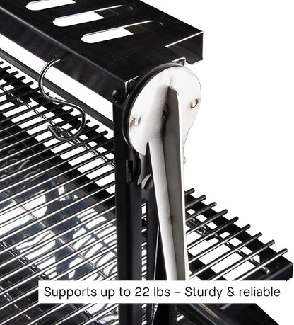 Charcoal Grill Maiten - Freestanding Santa Maria Barbecue, Adjustable Height, Detachable Front Cover, 22 lbs Capacity - Ideal for Camping