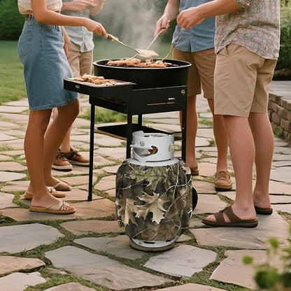 Camo Propane Tank Cover 20lb Weather Resistance Gas Tank Cylinder Cover for Outdoor Camping Yard Waterproof Grill Accessories Gift for Friends