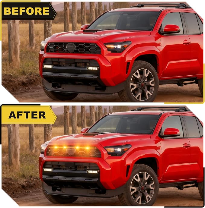 Amber Led Grills Light for 2025 Toyota 4Runner trdSport Off-Road | 4 in 1 20 6th gen 4runner Premium 2027 2026 Grille Grill Lights Accessories