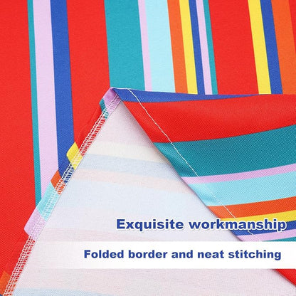 SquarePie Outdoor Tablecloth with Umbrella Hole and Zipper Rectangle Waterproof Spillproof Table Cloth for Spring Summer Picnic Patio Garden Poolside Camping, 60x84 inch Color Stripe