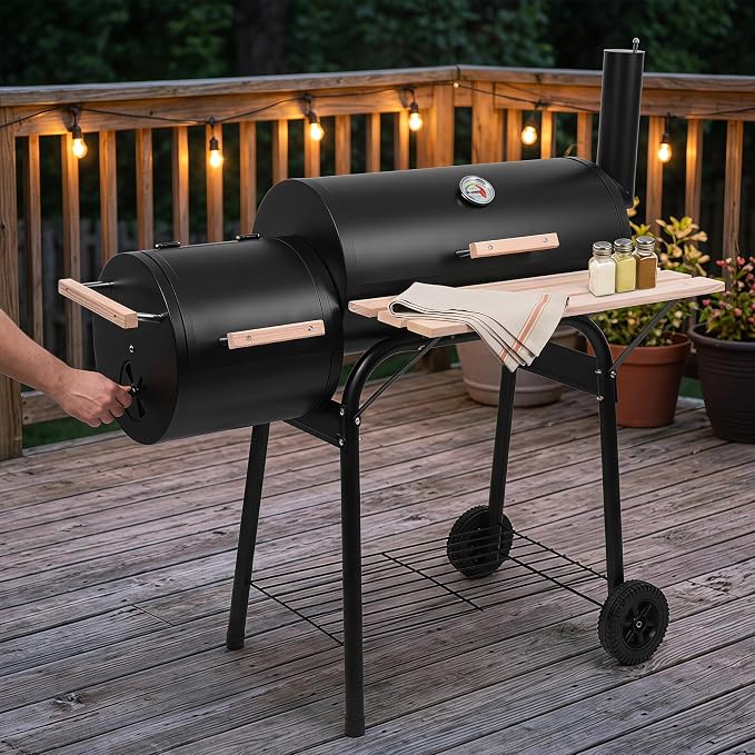 Charcoal Grills, Spherical Portable Charcoal Grills with 2 Wheels & Chimney, Barbecue Grill for Outdoor Backyard