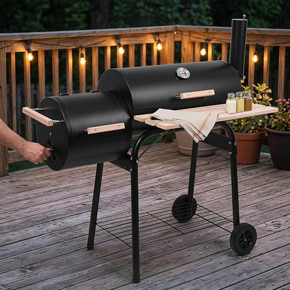 Charcoal Grills, Spherical Portable Charcoal Grills with 2 Wheels & Chimney, Barbecue Grill for Outdoor Backyard
