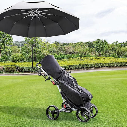 HOBVO UPF 50+ Golf Umbrella with Adjustable Universal Clamp, Portable Umbrellas for Rain, Manual Open & Close, for Beach Chair, Golf Cart, Stroller, Bleacher, Patio