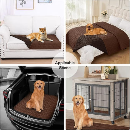 Smiry Reversible Waterproof Pet Couch Covers for Sofa | Washable Dog Couch Sofa Covers, Water Resistant Furniture Protector Slipcover, Geometric (82"x120", Brown/Chocolate)