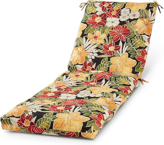 Outdoor Reversible Chaise Lounge Chair Cushion, Aloha