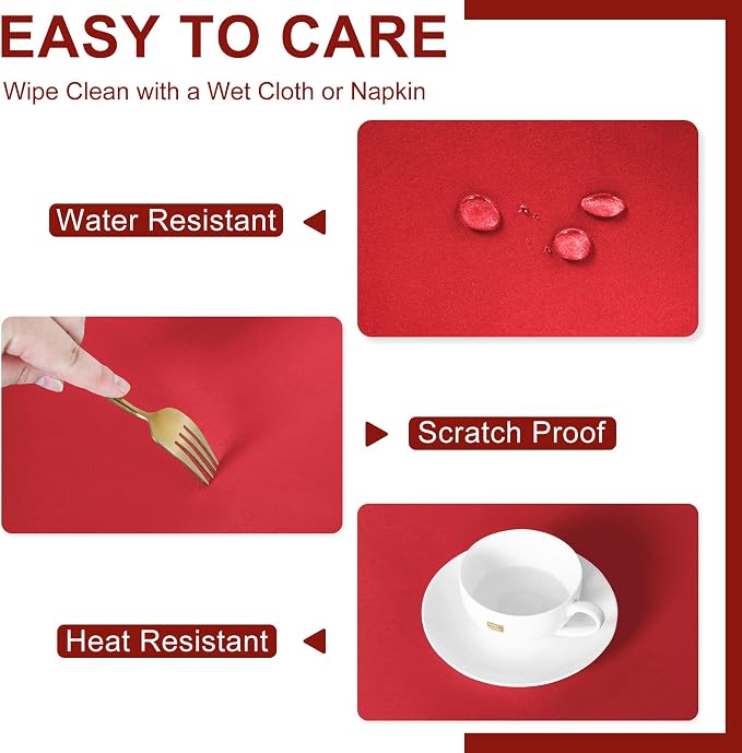 DWCN Red Christmas Rectangle Tablecloth - 52 x 70 Inch - Waterproof Stain and Wrinkle Resistant Washable Table Cloth, Decorative Fabric Table Cover for Kitchen Dining Room Party and Outdoor Use