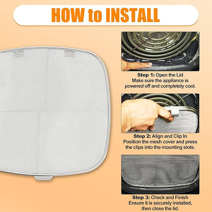 Stainless Steel Splatter Shield for Ninja Foodi AG301, Air Fryer Accessories, Air Fryer Splatter Guard Compatible with Ninja Foodi AG300, AG300C,AG301C, AG302, AG400