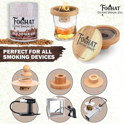 Cocktail Smoker Wood Chips - 14oz Old Town Gin Walnut & Juniper Botanicals Shavings for Smoker, Whiskey & Drink Infuser Kit - Culinary Wood Smoking Chips for Cocktail Smoke Gun & Drink Smokers
