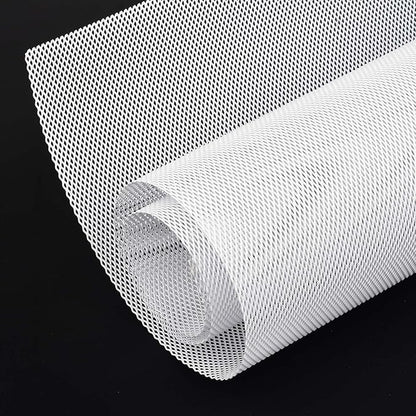 AggAuto Universal 40"x13" Car Grill Mesh 3x6mm Rhombic Hole White | Aluminum Alloy Automotive Grille Insert Bumper, One of the Most Multifunctional Shape Grids 100x33cm