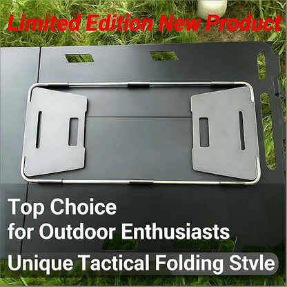 BBQ Charcoal Grill Portable Outdoor Fire Pit Grill Skewer Rack Folding Camping Grill Ideal (Dimensions: 17.7x6.7x5.5 inches) The sheet is 2mm thick and weighs 9.48 pounds