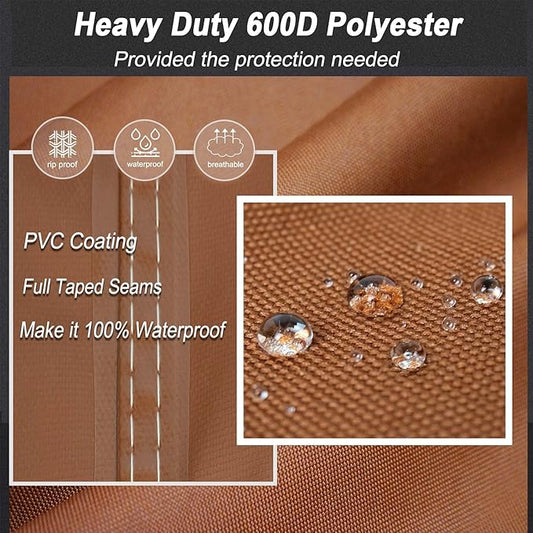 NetttyPro Electric Smoker Cover for Outside Masterbuilt Smoker 40 inch, Outdoor Waterproof Heavy Duty Square Vertical Small Grill Cover, 25" W x 23" D x 43" H, Brown