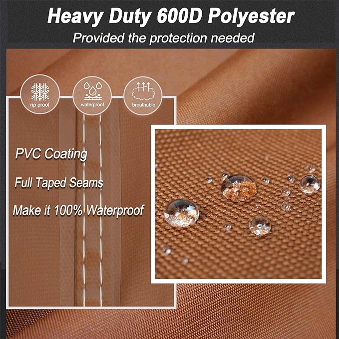 NettyPro Waterproof Outdoor Furniture Side Table Cover 24 x 24 Inch Patio Square Ottoman Table Cover All Weather Protection