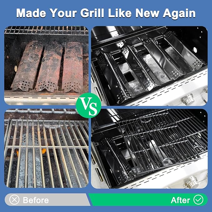 Grill Replacement Parts for Nexgrill 720-0830H, Nexgrill 720-0830X 720-0783E 720-0783EH, Grill Heat Plates and Grill Grates for Home Depot Nexgrill 4 Burner 720-0830H