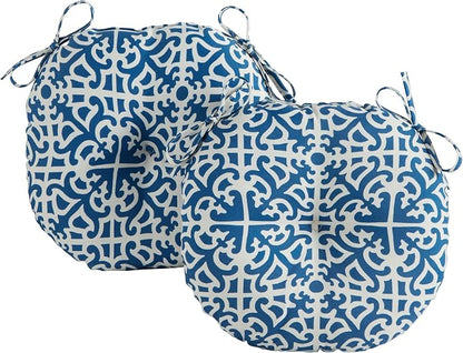 Greendale Home Fashions Azure Outdoor 15-inch Bistro Seat Cushion, Set of 2
