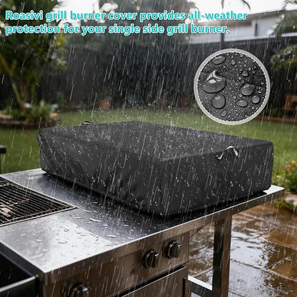 Grill Burner Cover for Blaze Single Side Built-in 12 Inch Natural Gas Griddle, Waterproof & Dustproof Burner Cover with Plush Lining, 20''L x 12''W x 4''H, Black
