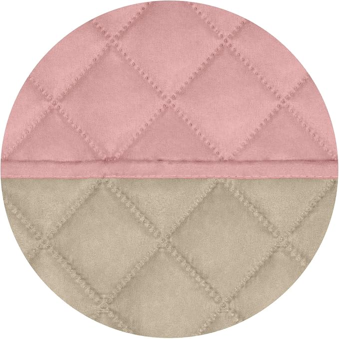 PureFit Reversible Quilted Couch Covers for Dogs Sofa Cover 4 Seater 88" | Pink/Beige, Water Resistant Couch Protector, Washable Pet Couch Cover with Non Slip and Elastic Straps For Kids
