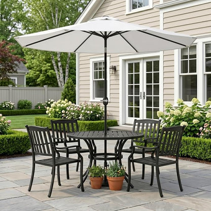 Greesum 9FT Outdoor Patio Umbrella, Table Umbrella for Yard, Market, Heavy-Duty Waterproof Pool Umbrella with 8 Sturdy Ribs, UV Protection for Beach, Deck, Garden, Backyard