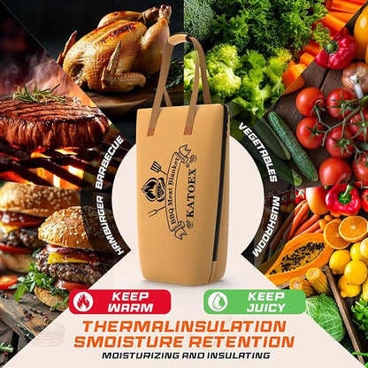 BBQ Blanket for Resting Meat, Smoker Meat Insulated Resting Bag made of Washable Oxford Cloth, Large Brisket Resting Blanket– Gifts for Men, Dad, BBQ Lovers, Christmas Gifts (21in New Brown)