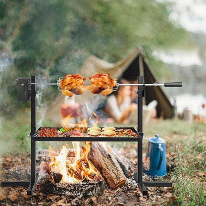Grill Rotisserie Kit BBQ Rotisserie Kit For For Outdoor Camping Party DC 3V Motor And Height Adjustable Universal Roaster Stand