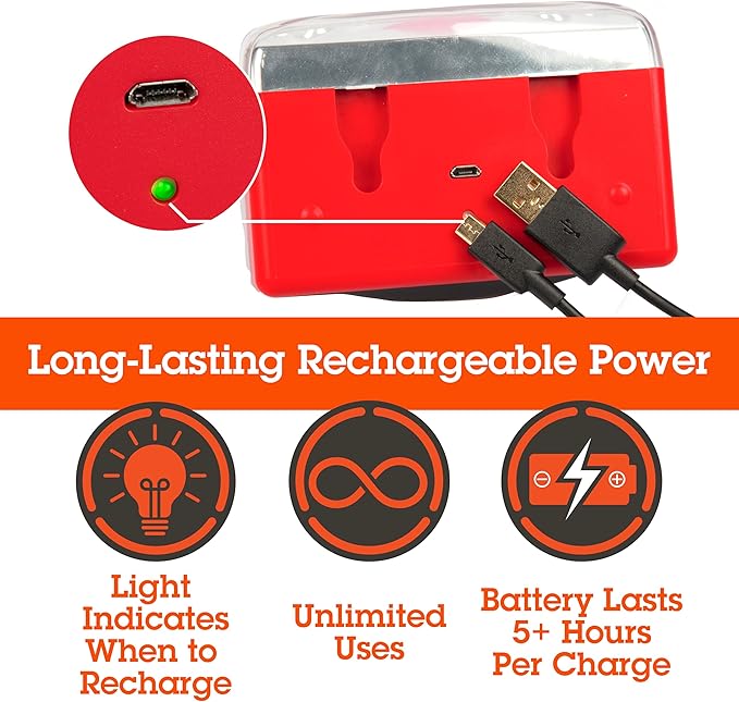 Camerons Rechargeable BBQ Grill Light - 10 Bright LED Bulbs, Adjustable Straps, Heat Resistant, Weatherproof, Long Lasting Battery