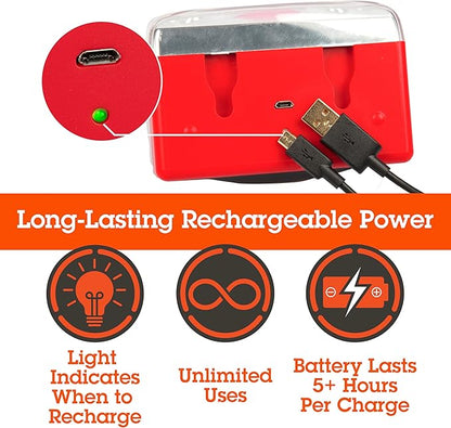 Camerons Rechargeable BBQ Grill Light - 10 Bright LED Bulbs, Adjustable Straps, Heat Resistant, Weatherproof, Long Lasting Battery