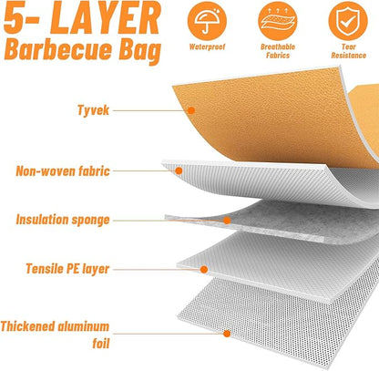 CINNIE&JHIN BBQ Blanket for Resting Meat, Smoking Meat Resting Bag, Reusable Meat Resting Blanket Suitable for Brisket, Steaks, Pork, Turkey, Perfect Grilling Gifts for Men(21in Khaki)