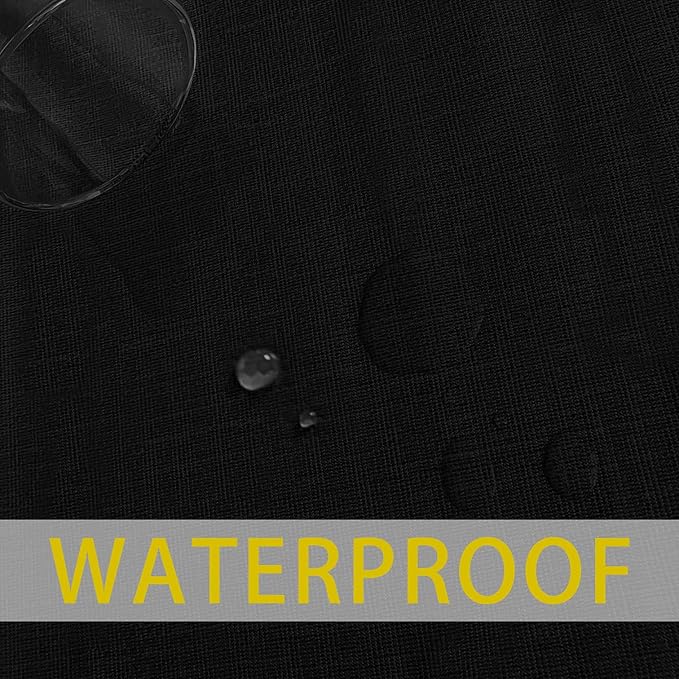 sancua Waterproof Rectangle Vinyl Tablecloth Table Cloth 60x102 Inch, Black | 100% Oil Spill Proof, PVC Material, Wipe Clean Table Cover for Dining Tables, Buffet Parties and Camping