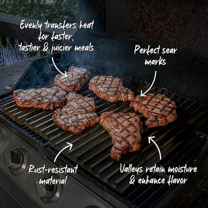 GrillGrate Flavor Zone | Universal Grill Accessory for Gas Grills, Pellet Grills, or Charcoal Grills | Hard Anodized Aluminum | 15 for Any Grill