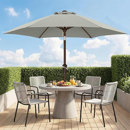 ABCCANOPY 7.5FT Patio Umbrella Outdoor 6 RibsTable Umbrella(Gray) | Fade & UV Resistant Fabric,6 Fiberglass Ribs,Smooth Crank System,Wind Resistance,Great for Patio,Backyard,Garden,Deck