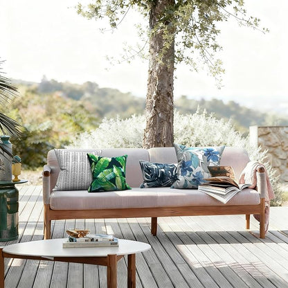 LVTXIII Outdoor Pillow Covers 20x20 Inch, 2 Pack Large Square Throw Pillow Cases, Fade-Resistant Cushion Covers for Patio Furniture Sofa, Garden Porch, Clemens Noir Blue