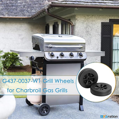 7 Inch G437-0037-W1 Grill Wheels Replacement Parts for Charbroil Various Models 463377319 463352521 463365021 469335115 463436415 463340516 Kenmore 415.16123800 Thermos 466360113, 2-Pack