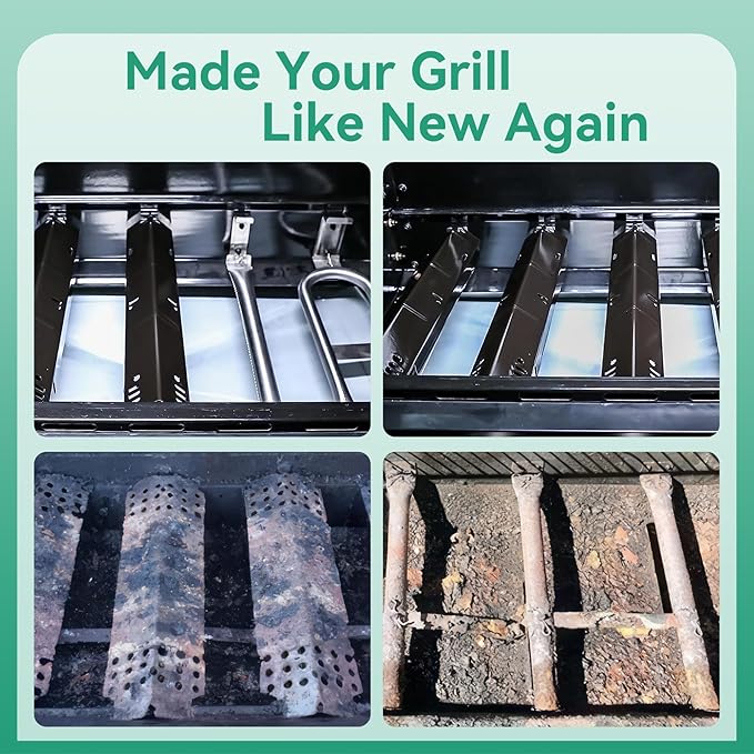 Grill Replacement Parts for Dyna-Glo 5 Burner DGH474CRP, DGH485CRP, 4 Burner DGH450CRP, Repair Kit for Dyna-Glo 3 Burner DGH371CRF Grill, 70-02-411 Grill Heat Plates Tent, 70-02-413