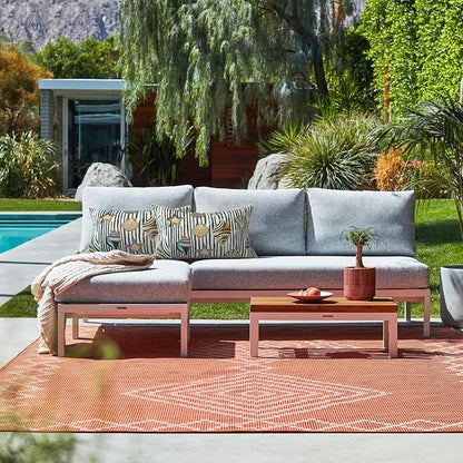 LVTXIII 2 Pack Outdoor Lumbar Pillow Covers 12x20 Inch with Piping, Water-Repellent Back Cushion Covers ONLY for Patio Furniture, Sofa, Garden Bench, Cabana Shells