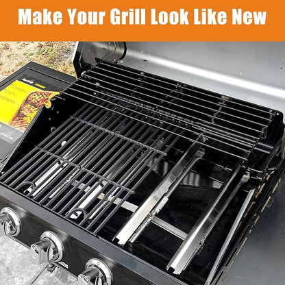 Hisencn Grill Parts for Charbroil Performance 463365021 463365522 463366022, 4 Burner 463353521,463353021, 463352521 Gas Grill, 15.5“ Heat Plate & 17 Inch Grill Grids Kit for Char-Broil
