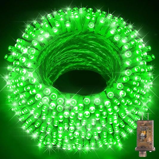KNONEW 403ft 1000 LED Christmas String Lights Outdoor 8 Modes & Timer Fairy Light Plug in Waterproof LED Wedding Lights for Xmas Yard Tree Party Holiday Decor (Green)