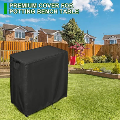 32 Inch Outdoor Potting Bench Cover for Patio Garden Cabinet with Storage | 32x19x36,Waterproof Dustproof Heavy Duty Oxford Fabric,for Woodnatrl Potting Table/ Gardening Wood workstation
