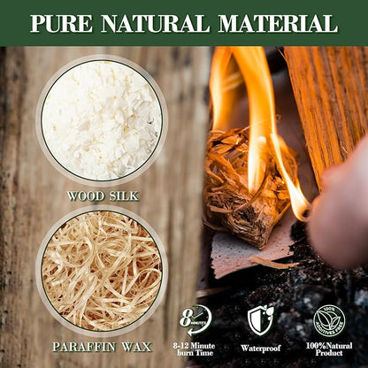 36PCS Fire Starter-Natural Fire Starters for Campfires, BBQ, Fireplaces, Barbecues, Chimneys, Fire Starters for Pizza Ovens, Fireplaces, Grills and Other Scenarios, Charcoal Starters