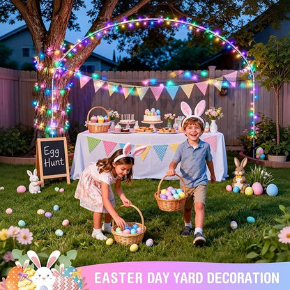JMEXSUSS 250LED Easter Lights Indoor Outdoor Decorations, Connectable Pastel-Colored String Lights for Easter Christmas Tree Bedroom Patio Holiday Decoration