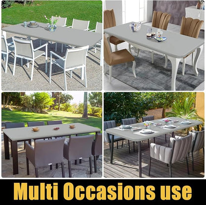 Smiry Rectangle Picnic Table Cloth, Waterproof Elastic Fitted Tablecloths for 5 Foot Tables, Washable Polyester Table Cover for Camping, Outdoor and Indoor (Light Grey, 30"x60")