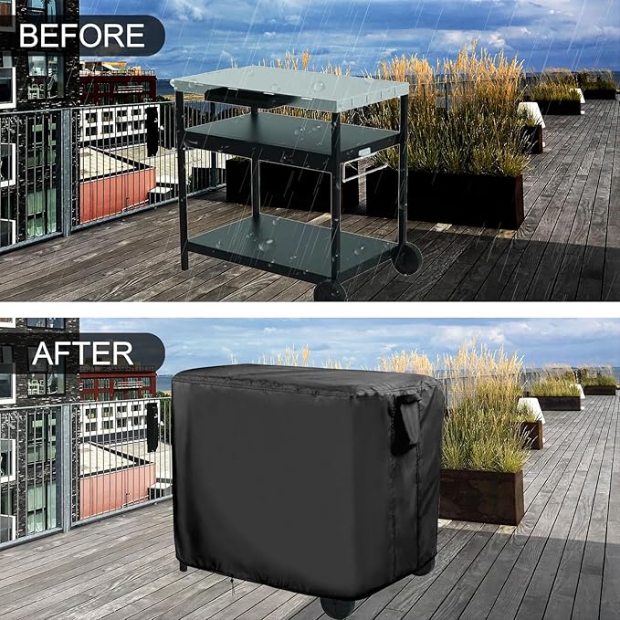 Outdoor Prep Table Cover for Expert Grill Outdoor Food Prep Cart, 46inch BBQ Grill Cart Cover Waterproof Buffet Grill Table Bar Tool Carts Covers - 46"Lx25"Wx40"H, Black