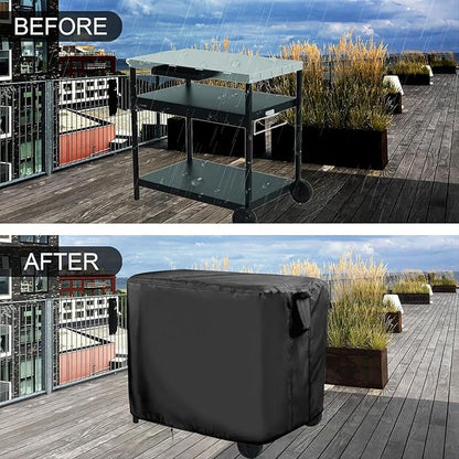 Outdoor Prep Table Cover for Expert Grill Outdoor Food Prep Cart, 46inch BBQ Grill Cart Cover Waterproof Buffet Grill Table Bar Tool Carts Covers - 46"Lx25"Wx40"H, Black